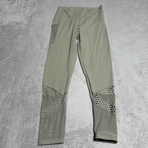 Victorias Secret Pink Leggings Womens Medium Green Ultimate Compression Pockets